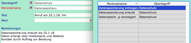 Datenspeicherung erlauben